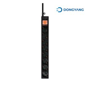 동양전자산업 8구 16A 메인스위치 보호커버 멀티탭 블랙 DYM-G8C(SC)-025B (2.5m)