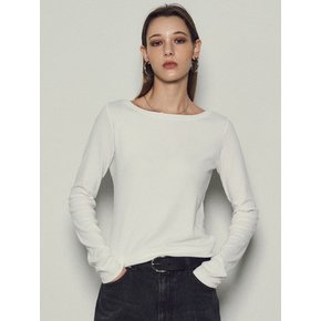 [Assential]Basic Slim Boat Neck T-Shirt_CTT333(Ivory)