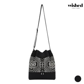 패턴 배색 미니 버킷 크로스백 (WICBBG010)
