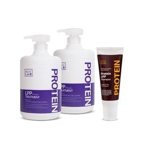 LPP 단백질 트리트먼트 헤어팩 1000ml, 화이트머스크(리뉴얼) 2개 + LPP 샴푸 100ml 1개