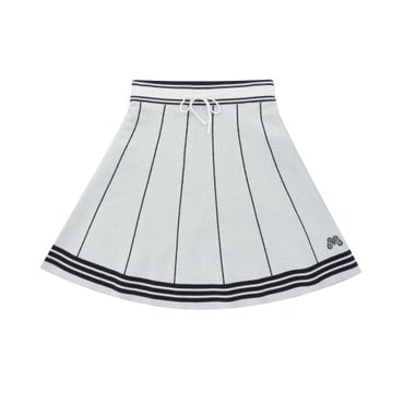 MARTINE GOLF [정상가 298000원]여성 스트라이프 니트 스커트 화이트 (Q0CS40331)