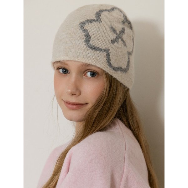 스케치 플라워 니트 비니 HT8244 2컬러