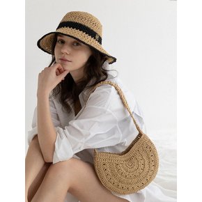 RAFFIA COOKIE BAG-BEIGE