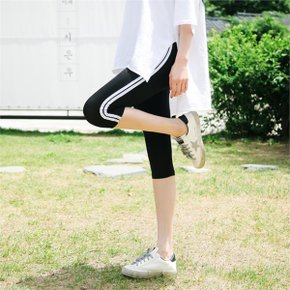 아이스 쿨링 레깅스 7부 2라인 빅사이즈 밴딩 C8004_P062569847