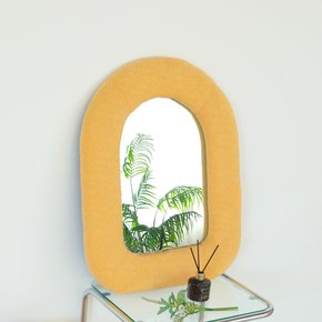 아치 부클 거울 인테리어 포인트 거울 패브릭 부클레 디자인 거울 현관 화장대 미러