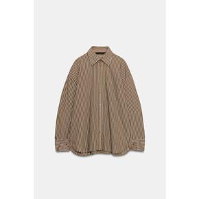 ZARA 자라 스트라이프 포켓 오버사이즈 셔츠 4764 023 049
