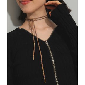레이 빔 메탈 볼 실크 코팅 목걸이