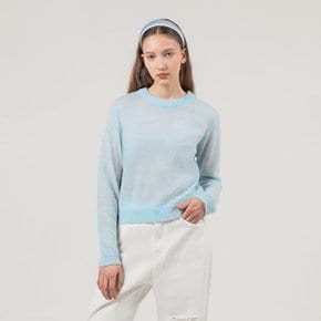 CREW NECK CROP KNIT LIGHT BLUE