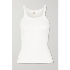 Ribbed Cotton-jersey Tank 화이트