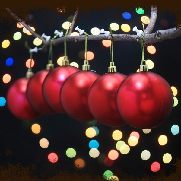 레드 무광볼 6p세트(8cm) 트리 장식볼