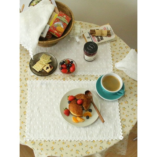 국내제작 줄리엔 레이스 꽃자수 테이블 식탁매트 키친크로스 가전 덮개 커버