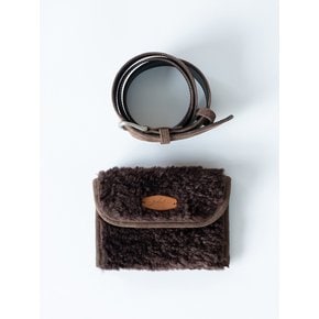 Boucle suede belt bag (Brown)