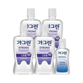 동아제약 가그린 스트롱 750ml 4개+오리지널 100ml 1개 가글