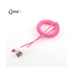[SP337] Coms USB/Micro USB(B) 케이블(스프링), Pink