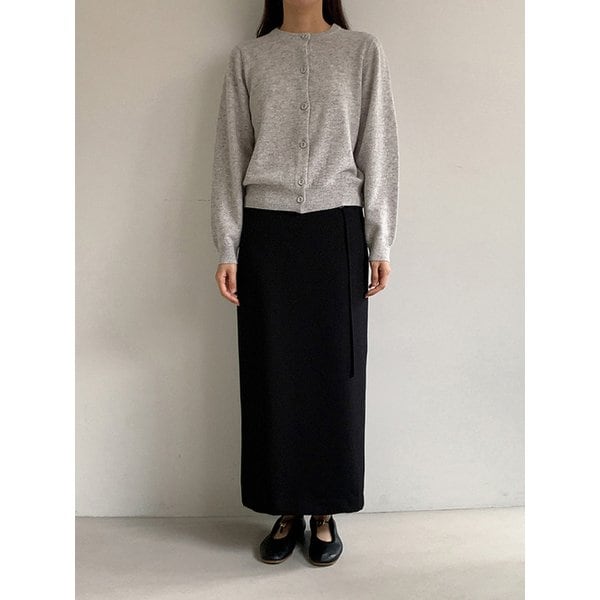 WOOL COVERED BUTTON CARDIGAN (GREY)