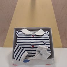 블루독베이비 **NY)블루독STRIPE카아루주복,양말 선물세트(45170-675-05+45114-810-10)