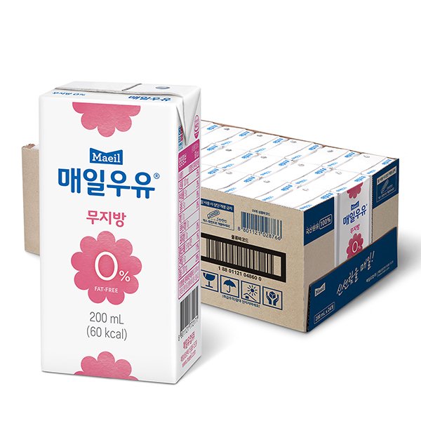 우유 멸균 무지방 0% 200ml 24팩