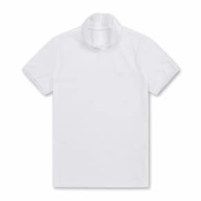 VERTICAL TEXTURED HIGH NECK T-SHIRTS_NLTCM24402WHM