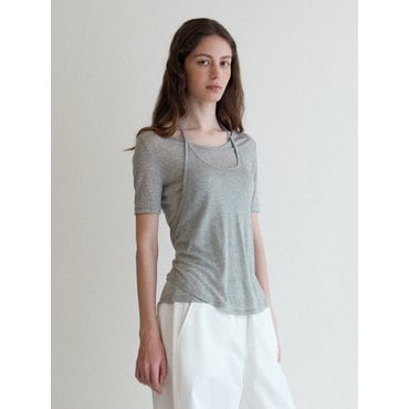 스프링크로커스 Tencel Layered T-shirt-grey