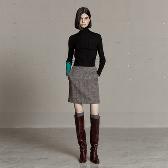 뮤제 MIENNE Tweed Wool Mini Skirt_Burgundy