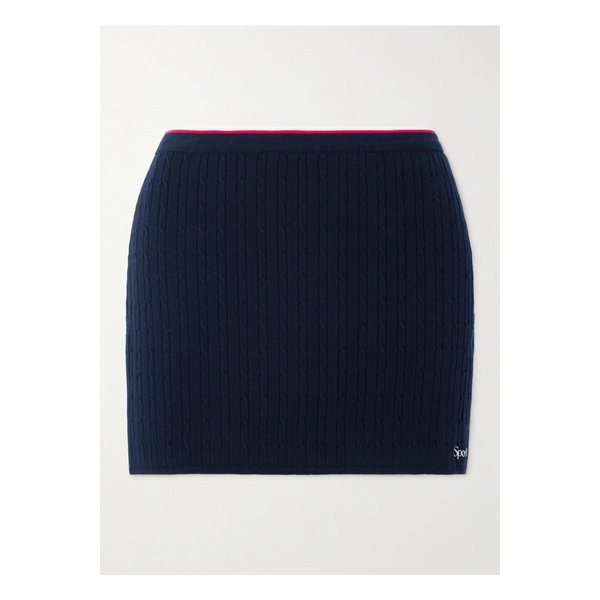 스트라이프 케이블 니트 미니 스커트 1647597350429619