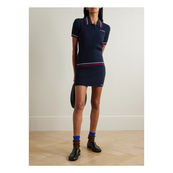 스트라이프 케이블 니트 미니 스커트 1647597350429619