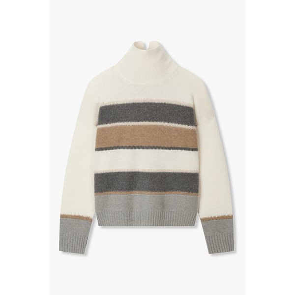 스트라이프 하이넥 니트 풀오버 IA15452060106