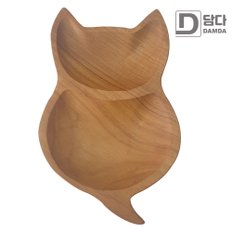 (약재로 사용하는) 티크 나무-부엉이 접시 소(23x15cm)