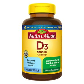 Nature Made 비타민 D3 25mcg (1000IU) 650정 대용량