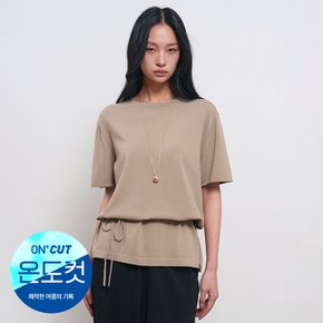 WOMAN 온도컷 쿨 루즈핏 니트 티셔츠 [TAUPE] / GF2LKP538