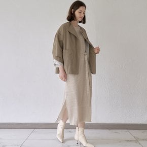 Washed Cotton Oversized Jacket - KHAKI