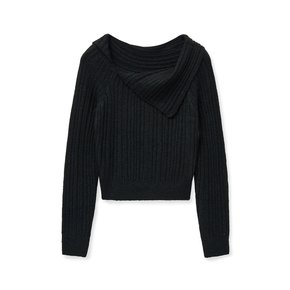 one shoulder knit [black]