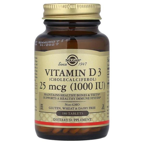 해외배송 Solgar 솔가 비타민D3 1000IU 180정 Vitamin D3 25mcg