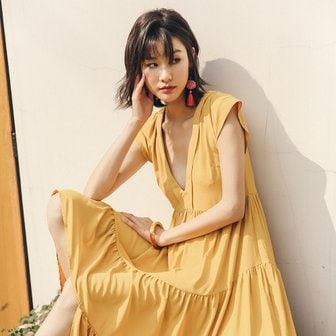 랭썬 Sunflower unbalance dress