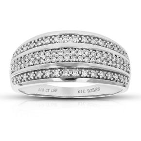 5390450 Vir Jewels 1/3 cttw Round Cut Lab Grown Diamond Wedding Band 78 Stones .925 Sterli