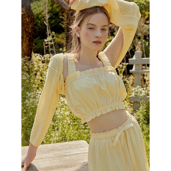 [리퍼브]Summer knit bolero (light yellow)