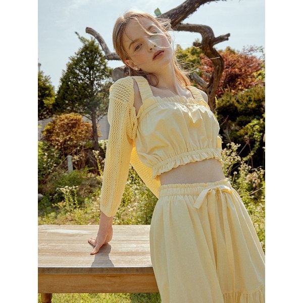 [리퍼브]Summer knit bolero (light yellow)