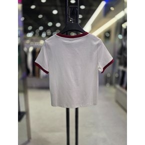 [시흥점] 26`여성용 가든피크닉 배색 크롭반팔티(화이트)/JHZZ37507WH