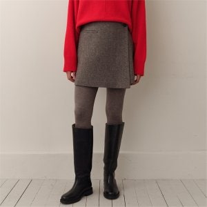 blank03 [블랭크03] wool wrap mini skirt (light brown)