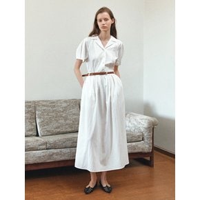 TIR COLLAR VOLUME BELT DRESS_2COLORS