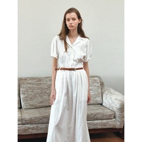TIR COLLAR VOLUME BELT DRESS_2COLORS
