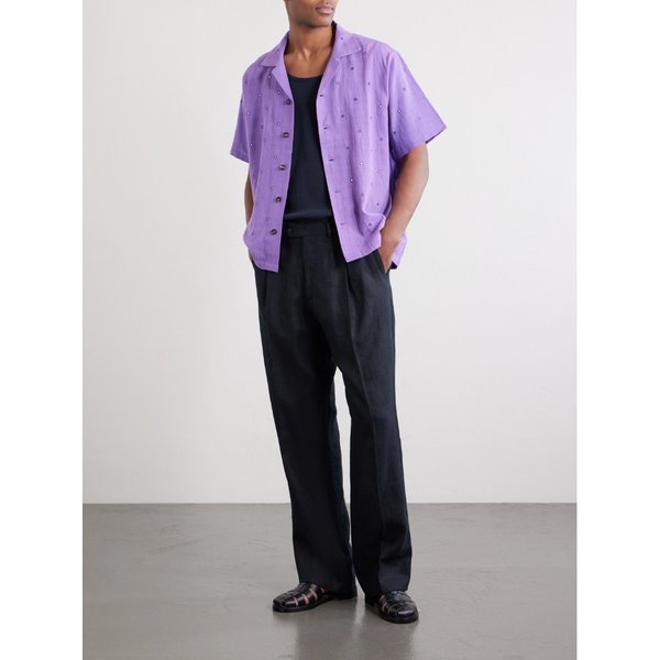 카틱 리서치 캠프 칼라 장식 코튼 셔츠 46376663162975403