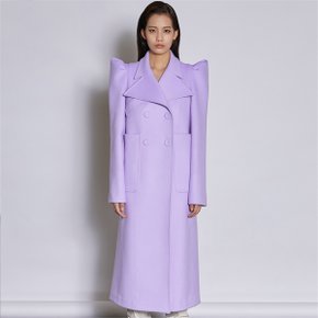 [쿠만] Pastel lavender structured design double breasted wool coat