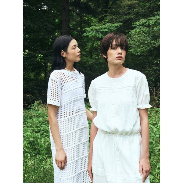 TFR PUFF LACE TUCK DRESS_2COLORS