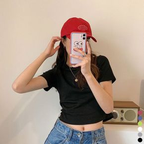 데일리 무지 심플 크롭반팔티 6color LM 0341_P360304505