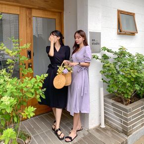 신더 랩 플레어 반팔 롱 원피스 2color _P344617483