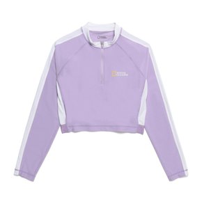 N242WRG610 여성 크롭 반집업 래쉬가드 LAVENDER