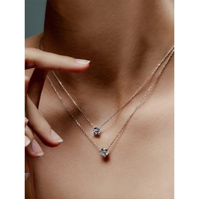 레인드랍 6MM 브릴리언트 솔리테어 목걸이 [S925]