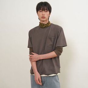 UNISEX 핸드 니트 레이어드 티셔츠 [2COL] / GF1UTS007