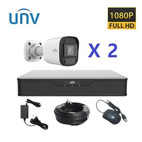 UNV 200만화소 적외선 CCTV자가설치 세트 실외 2대 하드미포함